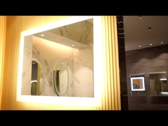 Wall Mounted Heating Pad LED Mirror with 5mm Polished Silver and Optional Light Color