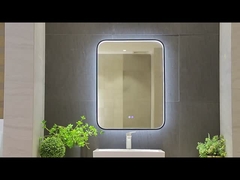 ライトアップされたBluetooth浴室鏡 色の温度オプションと90°照明角度