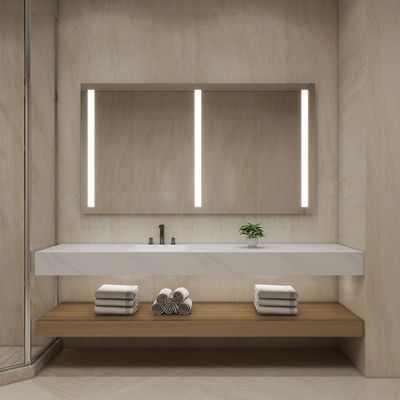 Custom LED Mirror Light Fixture for Bathroom Vanity with Wall Mounted Installation Anti Fog Function and Sleek Minimalist Design