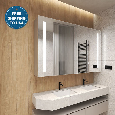 Customizable Anti Fog Bathroom Mirror Cabinet Rustproof With Jewelry Storage