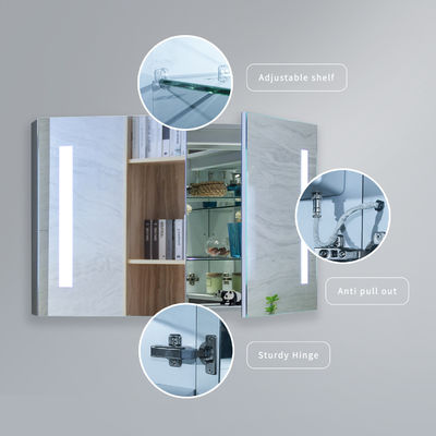 Customizable Anti Fog Bathroom Mirror Cabinet Rustproof With Jewelry Storage