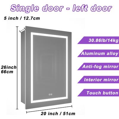 Rectangle LED Light Bathroom Wall Mirror Cabinet With Barbershop Design