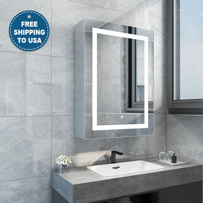 Modern Floating Bathroom Vanity Set With LED Mirror And Light Medicine Cabinet