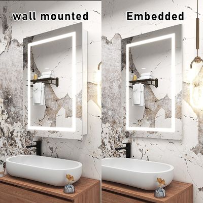 Modern Floating Bathroom Vanity Set With LED Mirror And Light Medicine Cabinet