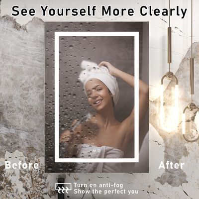 Modern Floating Bathroom Vanity Set With LED Mirror And Light Medicine Cabinet