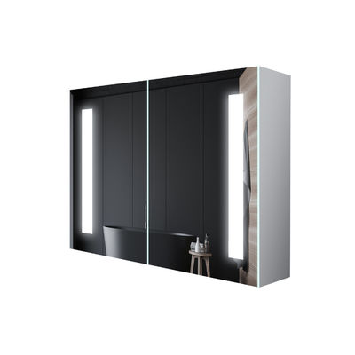 Wall Mounting Round LED Mirror Cabinet Customizable Adjustable Lighting