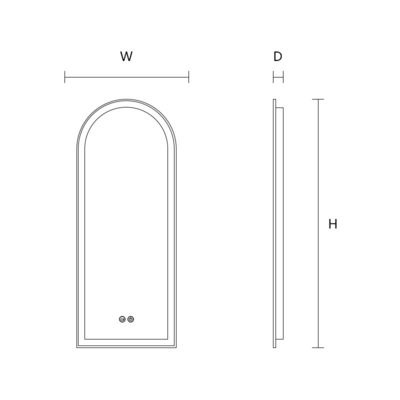 Arch Shape Modern Luxury Hotel Bathroom Decorative Round Wall Smart Mirror With LED Lighted