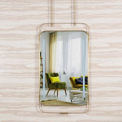Rust Resistant LED Lighted Metal Framed Bathroom Wall Mirror with Round Corner Design