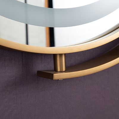 Transform Your Bathroom with Golden Framed LED Lighted Round Wall Mirror