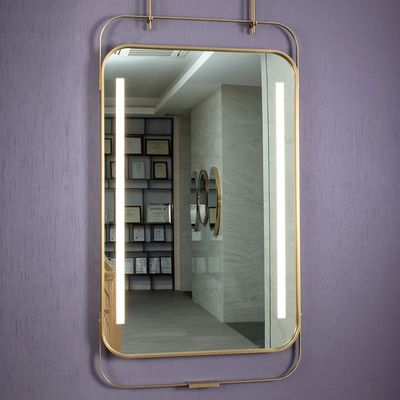 Christmas Luxury Square Frame Decorative Wall Mounted Mirror with Lighting