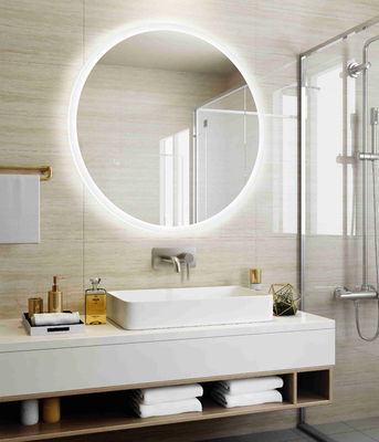 Smart Touch Screen LED Mirror Bathroom Luxury IP44 Suitable Defogger and Time Display