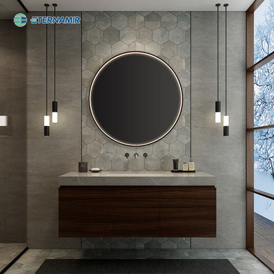 Living Room Glass Framed Mirrors Customizable Led Mirror With Touch Sensor