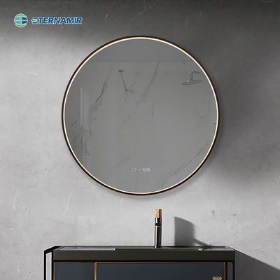 Living Room Glass Framed Mirrors Customizable Led Mirror With Touch Sensor