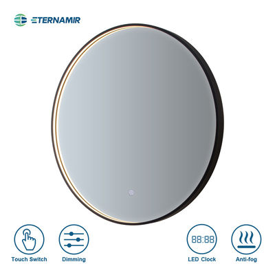 Living Room Glass Framed Mirrors Customizable Led Mirror With Touch Sensor