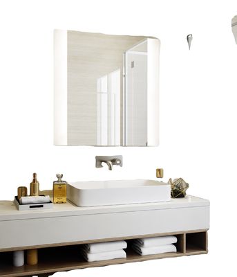 Illuminated Touch Screen Bathroom Mirror For Makeup Waterproof Easy Cleaning