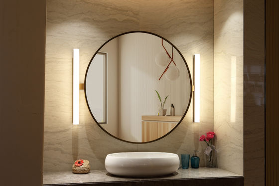 Defogger Vanity Mirror With Lights Time Display Touch Screen Wall Mirror