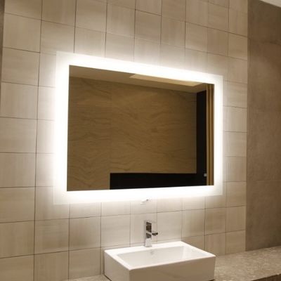 Wall Mounted Backlit LED Makeup Mirror with Touch Sensor W20"xH60" Rectangle Shape