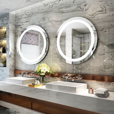 Smart Wifi LED Illuminated Large Round Bathroom Vanity Mirror for Custom Modern Luxury