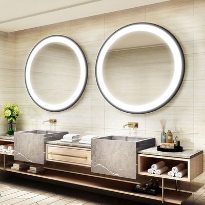 Smart Wifi LED Illuminated Large Round Bathroom Vanity Mirror for Custom Modern Luxury