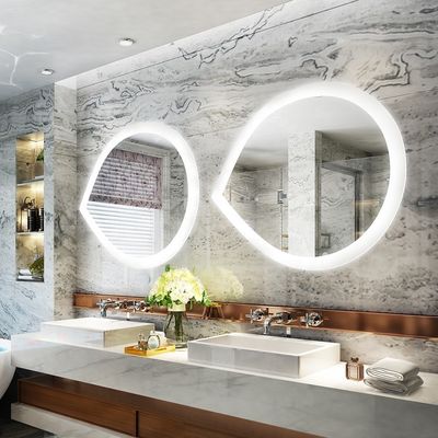 Smart Wifi LED Illuminated Large Round Bathroom Vanity Mirror for Custom Modern Luxury
