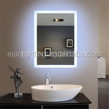 Hotel Must Have Large Wall Mounted Bathroom Mirror With Light And 50/60HZ Voltage