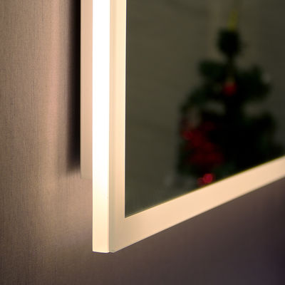 Waterproof Square Acrylic Bathroom LED Light Mirror With AC100-120V Voltage Bathroom