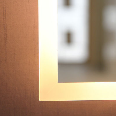 Waterproof Square Acrylic Bathroom LED Light Mirror With AC100-120V Voltage Bathroom