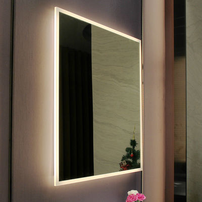 Waterproof Square Acrylic Bathroom LED Light Mirror With AC100-120V Voltage Bathroom