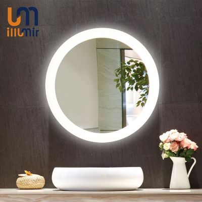 Clear Smart Adjusting Dimming and Color Temperature Round Decorative Wall Mounted Bathroom LED Mirror