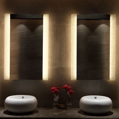 Beauty Salon Illuminated LED Bathroom Mirror Customizable With 24VDC Lighting