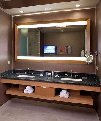 Rectangle Mirror TV LED Bath Mirrors Illuminated with Bathroom Light Equipped