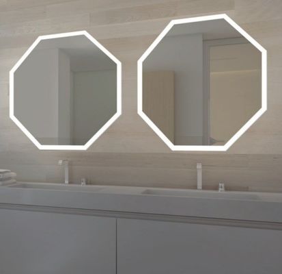 Hotel Beauty Salon Furniture Shape Irregular Designer Frameless Backlit Bathroom Mirror