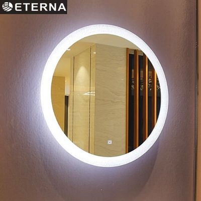 Modern Hotel Bathroom Round Illuminated Mirror with Custom Shape and IP44 Rating Design
