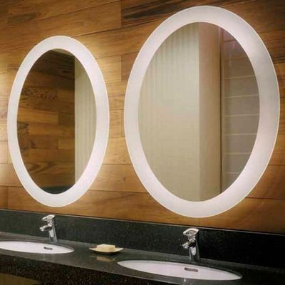 Modern Hotel Bathroom Round Illuminated Mirror with Custom Shape and IP44 Rating Design