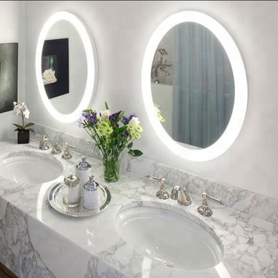 Wall Mounted Lighted Mirror 5mm Copper Free Silver Mirror Glass for Hotel Home LED