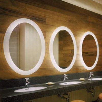 Wall Mounted Lighted Mirror 5mm Copper Free Silver Mirror Glass for Hotel Home LED