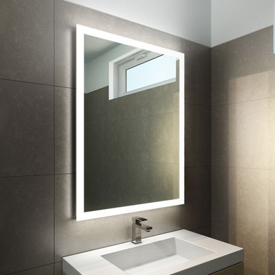 Square Wall Mounted Fog Free Shower Magnifying Mirror With Light Mirror Size 500x700mm