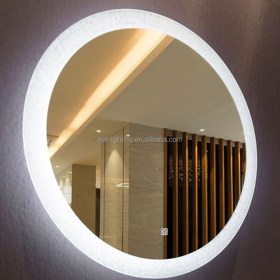Glass Oval Shape Round Smart Touch Screen LED Bathroom Vanity Mirror with Dimming