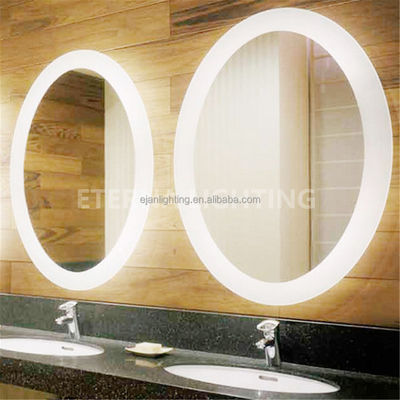 Glass Oval Shape Round Smart Touch Screen LED Bathroom Vanity Mirror with Dimming