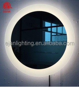 Glass Oval Shape Round Smart Touch Screen LED Bathroom Vanity Mirror with Dimming