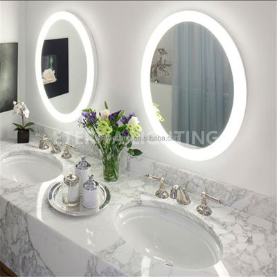 Glass Oval Shape Round Smart Touch Screen LED Bathroom Vanity Mirror with Dimming