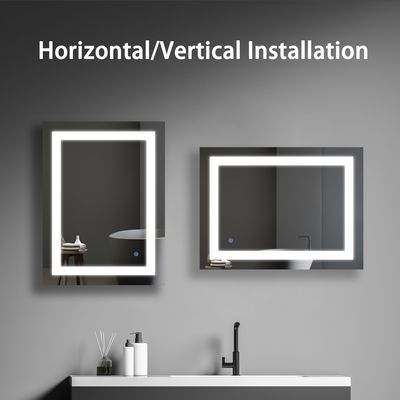 Rectangle LED Mirror for Home and Salon Decor Rust Resistant Chassis Frameless Design