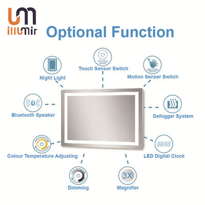 2700K-6000K Light Color LED Illuminated Mirror with Elegant Suspension Frame Design