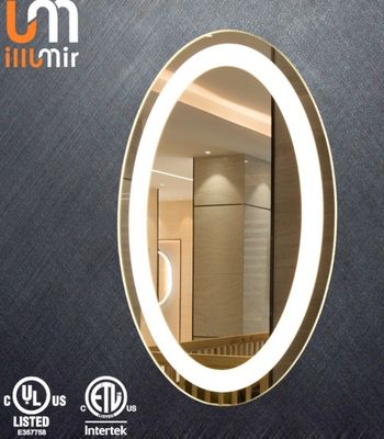 High Output SMD LEDs Custom Decorative Lighted Fogless LED Mirror for Hotel Bathrooms