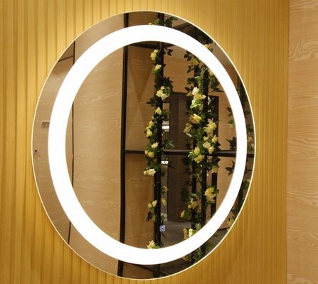 WiFi Android System Modern Oval LED Makeup Mirror with Touch Screen and Digital Clock