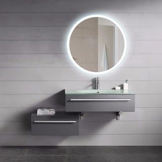 WiFi Android System Modern Oval LED Makeup Mirror with Touch Screen and Digital Clock
