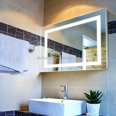Wall Backlit Feature Rectangle Backlit Bath Light Mirror for Hotel ETL Certification