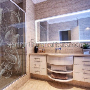 Wall Backlit Feature Rectangle Backlit Bath Light Mirror for Hotel ETL Certification