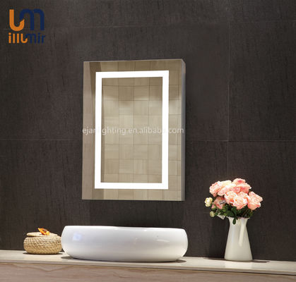 Wall Mounted LED Lighted Bathroom Mirror Cabinet in Modern Style with Aluminum Chassis