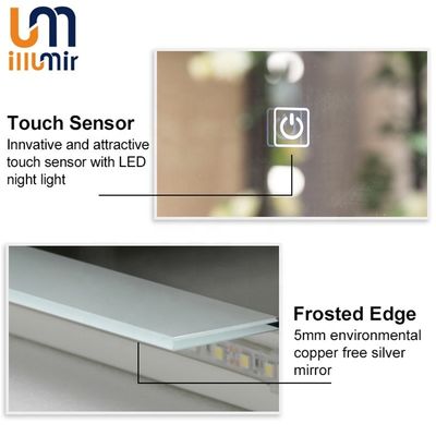Smart Bathroom Mirror with Touch Screen and Modern Model Motion Sensor Switch Custom-size